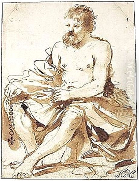 A Seated Saint With A Rosary - view 1