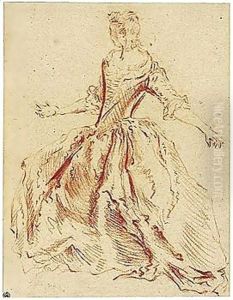 Study Of A Woman Posed As If Dancing by Jean-Baptiste Joseph Pater