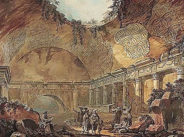 Figures In A Ruined Temple - view 1