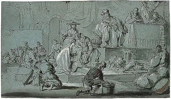 Joseph Selling Wheat In Egypt (Genesis 4156-7) - view 1