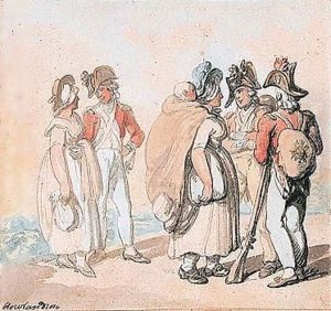 Officers Conversing With Country Women by Thomas Rowlandson
