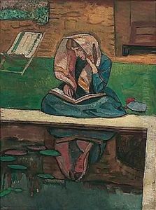 Winifred Gill At The Pool At Durbins