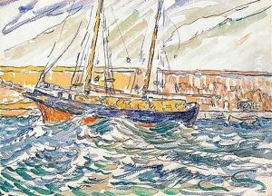 Bateau de paeche au port by Paul Signac
