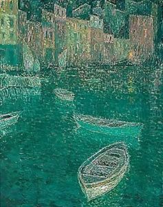 Clair de lune sur le port by Henri Eugene Augustin Le Sidaner