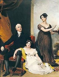 Portrait Of Charles Binny (D.1822) With His Daughters by Sir Thomas Lawrence