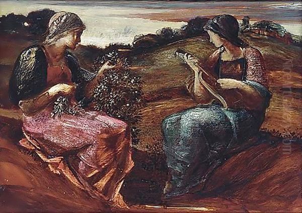 Two Seated Female Figures, In A Landscape - view 1