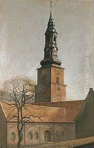 S. Petri Kirke, Set Fra Larslejstraede (St. Petri Church, Copenhagen) by Vilhelm Hammershoi