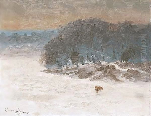 Rav I Vinterlandskap (Snow Landscape With Fox) - view 1