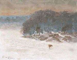 Rav I Vinterlandskap (Snow Landscape With Fox) by Bruno Andreas Liljefors