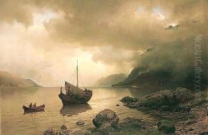Bater Af Sognefjord (Boats On The Sognefjord) by Hans Fredrik Gude