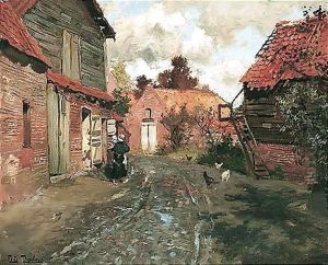 Fransk Landsby (A French Village) by Fritz Thaulow