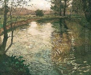 Elvelandskap (The River) by Fritz Thaulow