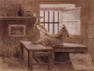 Hubert Robert In His Cell In The Prison Of St. Lazare by Hubert Robert