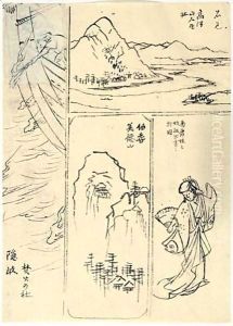 Dessin Preparatoire Pour Une Estampe Harimaze by Utagawa or Ando Hiroshige