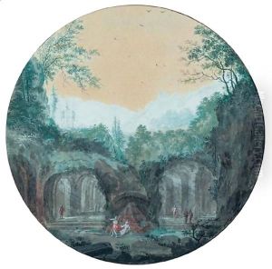 Personnages A L'Entree D'Une Grotte by Abraham Rademaker