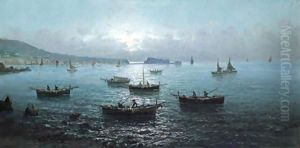 Pescatori Nella Baia by V. O. Dioria