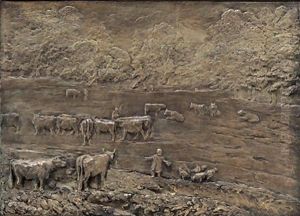 Mucche Al Pascolo by Filippo Carcano