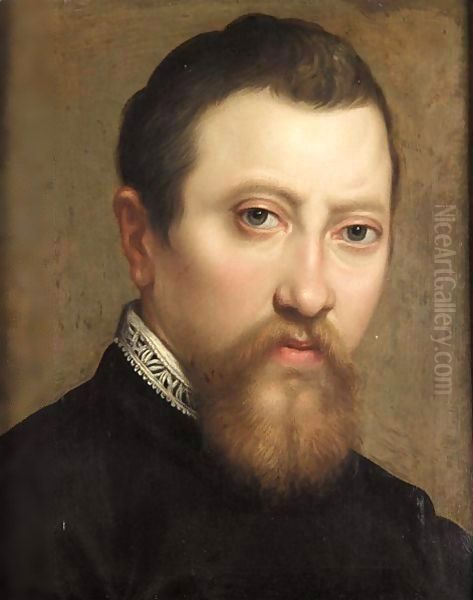 A Portrait Of A Bearded Gentleman, Head And Shoulders, Wearing Black With A White Lace Collar - view 1