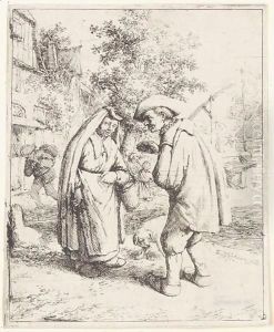Man And Woman Talking by Adriaen Jansz. Van Ostade