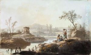 A Landscape With A River And Travellers A Landscape With A River And Travellers