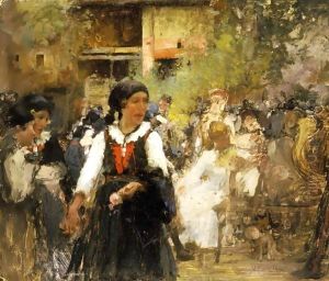 Sfilata Di Fanciulle In Costume Popolare by Vittorio Cavalleri