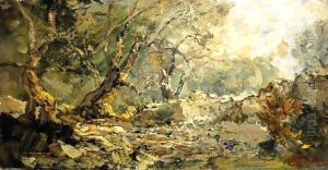 Ulivi A Bordighera by Pompeo Mariani