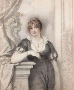 Portrait Of A Lady, Said To Be Charlotte, Marchioness Of Townshend by Richard Cosway