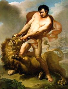 Hercules And The Nemean Lion by Italian School