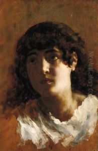 Ritratto Di Fanciulla by Antonio Mancini