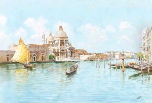 Venezia, Scorcio Della Chiesa Della Salute E Punta Della Dogana by Luigi Lanza