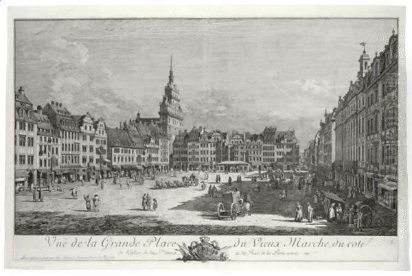 Vue De La Grande Place Du Vieux Marche, Du Cote De L'Eglise De La Ste Croix Et La Rue De La Porte Neuve - view 1