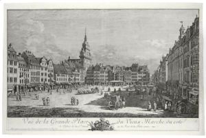 Vue De La Grande Place Du Vieux Marche, Du Cote De L'Eglise De La Ste Croix Et La Rue De La Porte Neuve Vue De La Grande Place Du Vieux Marche, Du Cote De L'Eglise De La Ste Croix Et La Rue De La Porte Neuve