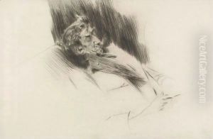 Portrait Of Whistler Asleep by Giovanni Boldini