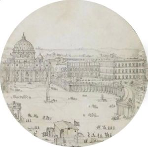 View Of St Peter'S, Rome, With A Military Encampment In The Foreground