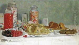 Natura Morta Con Frutta Candita E Caramelle, Studio Dal Vero by Emilio Longoni