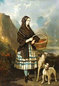 Jeune Femme Aux Chiens by Alfred Dedreux