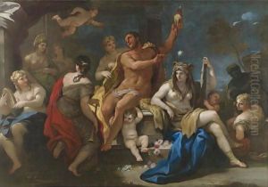 Hercules And Omphale by Luca Giordano