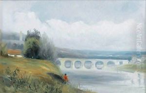 L'Ile Seguin Et Le Pont De Sevres, Pres De Paris by Paul Huet