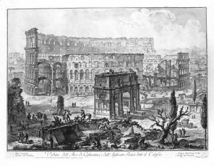 And Arch Of Constantine And The Colosseum by Giovanni Battista Piranesi