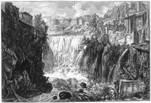 Waterfall At Tivoli by Giovanni Battista Piranesi