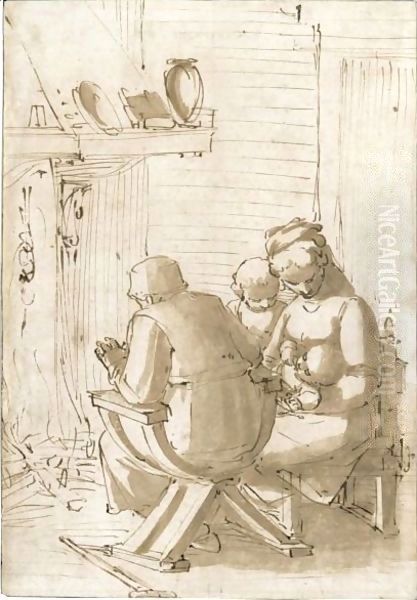 The Holy Family Seated Before A Hearth 2 - view 1