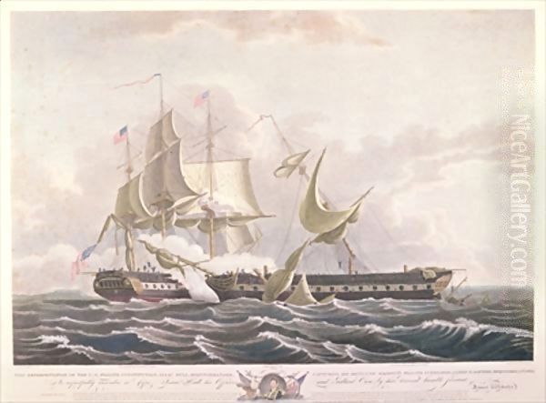 The battle between the USS Constitution and the HMS Guerriere - view 1