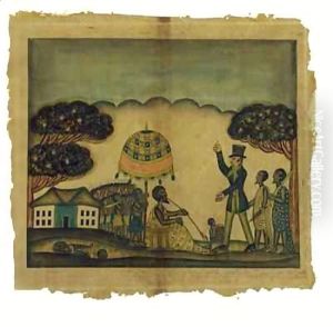 'The European man admonished the African caboceer not to kill any of his slaves...Anamaboe' by Daniel Biney