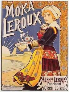 Poster advertising 'Moka Leroux' coffee by Paul Billoquet