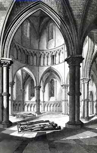 Interior of the Temple Church showing the effigies of the Knights - view 1