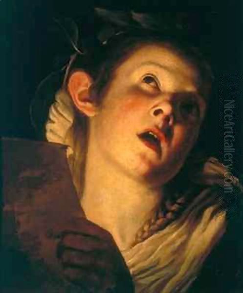 Young singer crowned with bay laurel - view 1