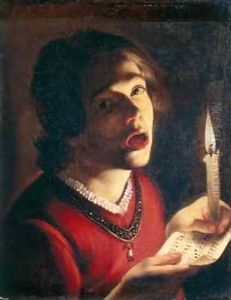Young cantor with candle