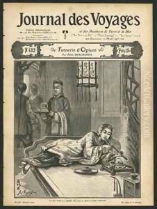An opium den in Shanghai by Georges Ferdinand Bigot