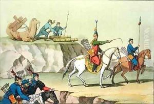 A troop of advancing soldiers by Giovanni Bigatti