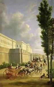 Napoleon I (1769-1821) and Marie-Louise (1791-1847) Leaving for the Hunt in Compiegne by Jean and Vernet, Antoine Bidauld